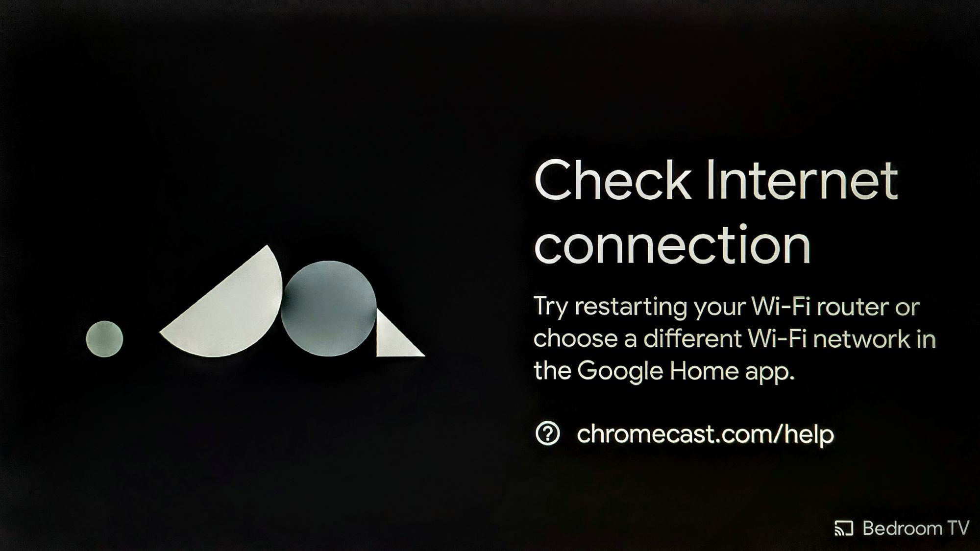 This is the very helpful modal on my Chromecast that I was presented with